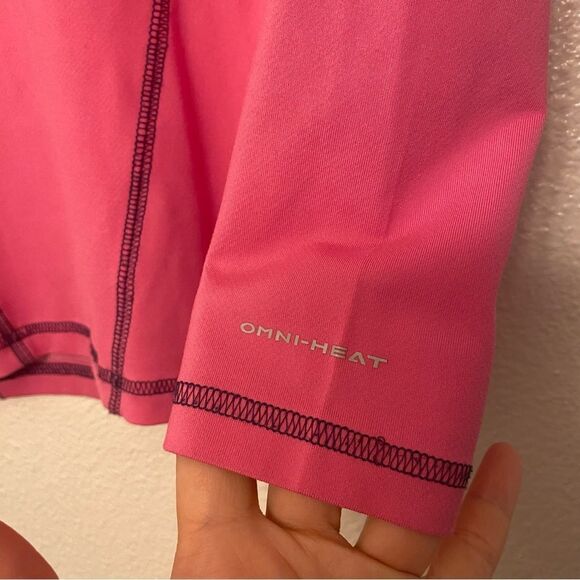 Columbia girls hot pink hear gear base layer long sleeve stretch shirt M 10/12 - Picture 4 of 9